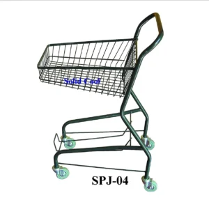2 Tier Powder Coating Shopping Trolley with 1 steel basket