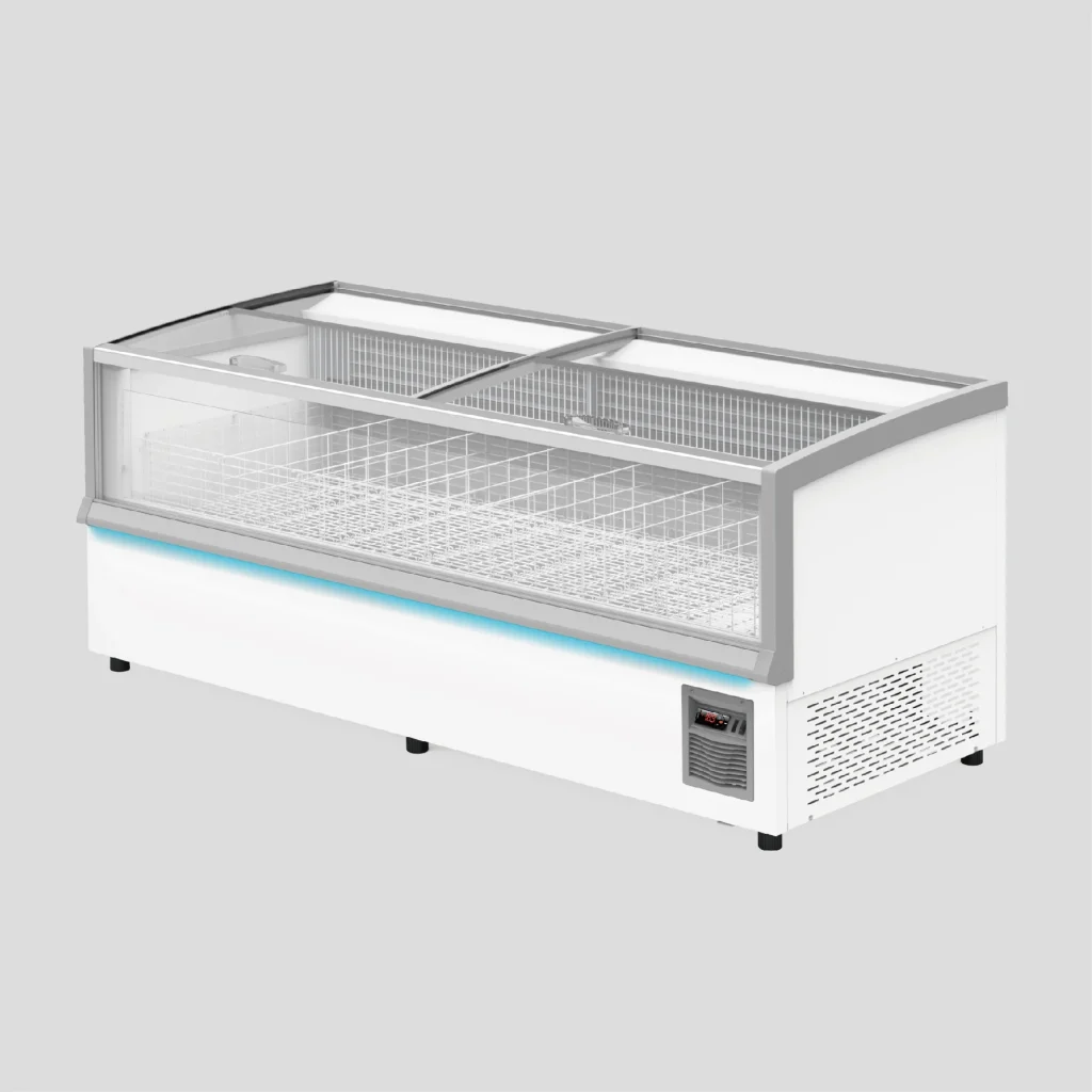 Solid Cool island freezer for frozen product display and storage planning