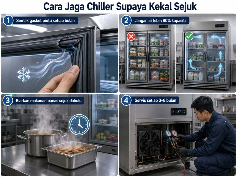 Cara mengekalkan suhu chiller stabil