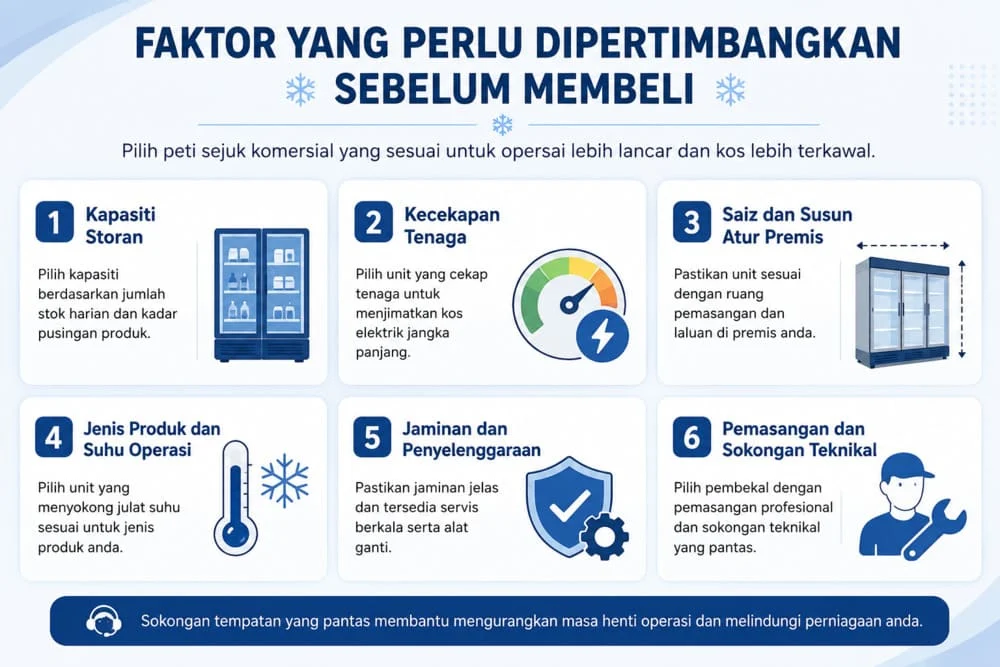 Faktor memilih peti sejuk komersial sebelum membeli