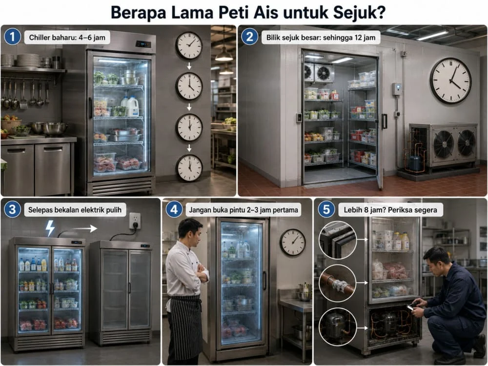 Tempoh jam untuk peti ais jadi sejuk