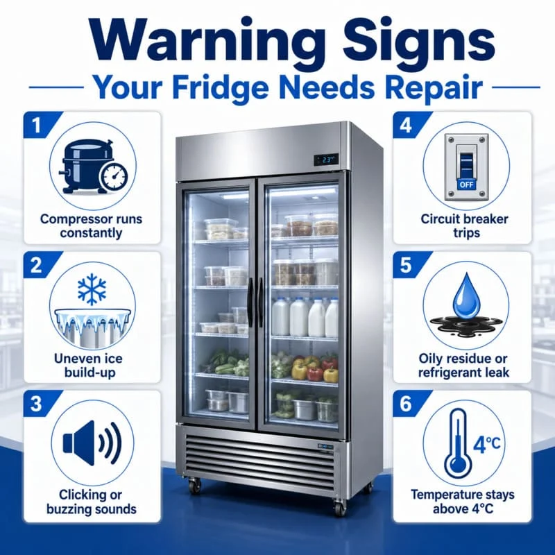 Warning signs that require to call for professional commercial refrigeration repair