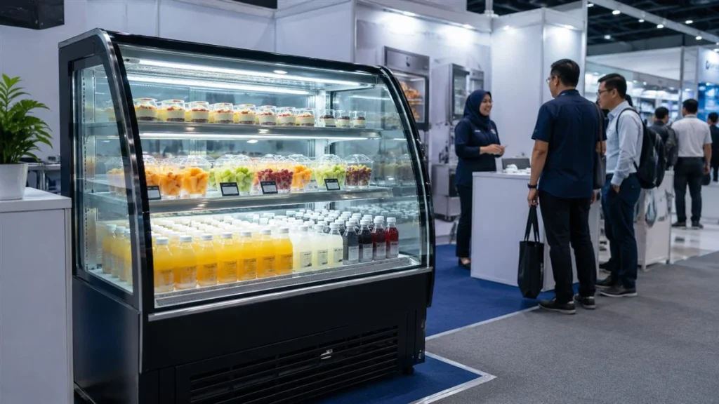 Solid Cool cake showcase rental for exhibition booth use in Malaysia