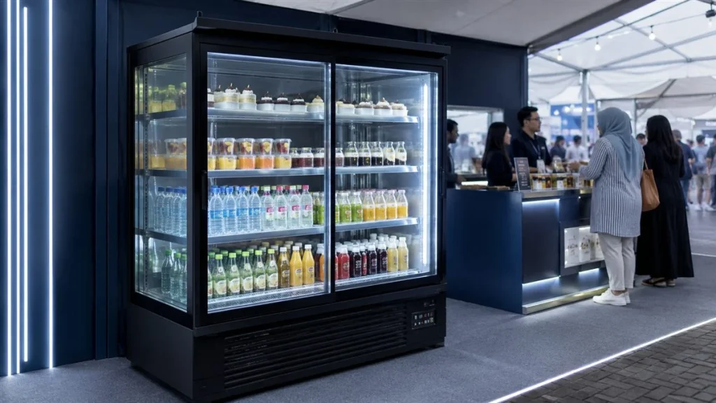 Solid Cool display fridge rental for pop-up retail use in Malaysia